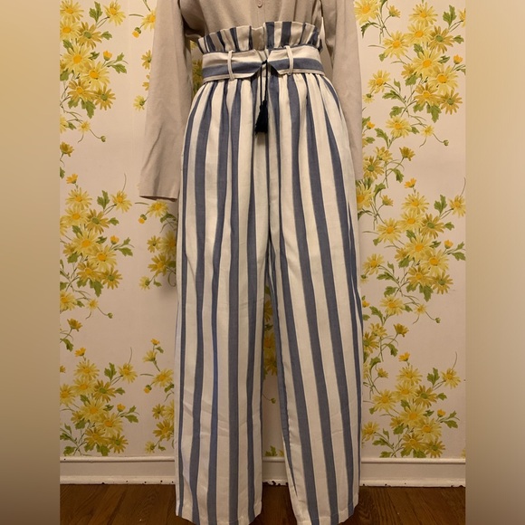 NWT striped high-rise cotton pants size S - Picture 2 of 15